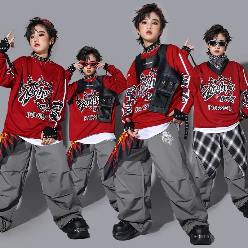 Street Fashion Boy - Sudadera K-pop para niños, chaleco de