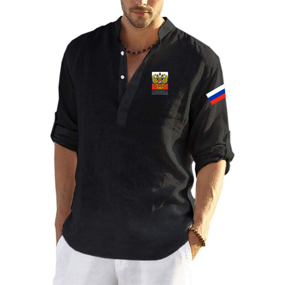 Street Fashion Russia - 2025 verano hombre águila dorada bandera