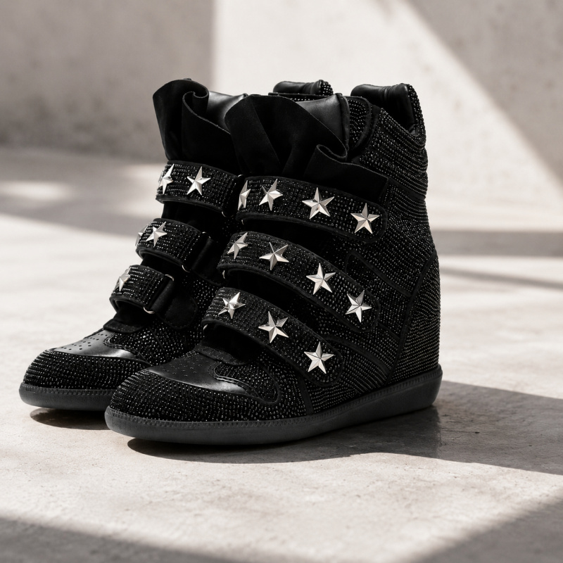 Street Fashion Walking - Botines de mujer con diamantes de
