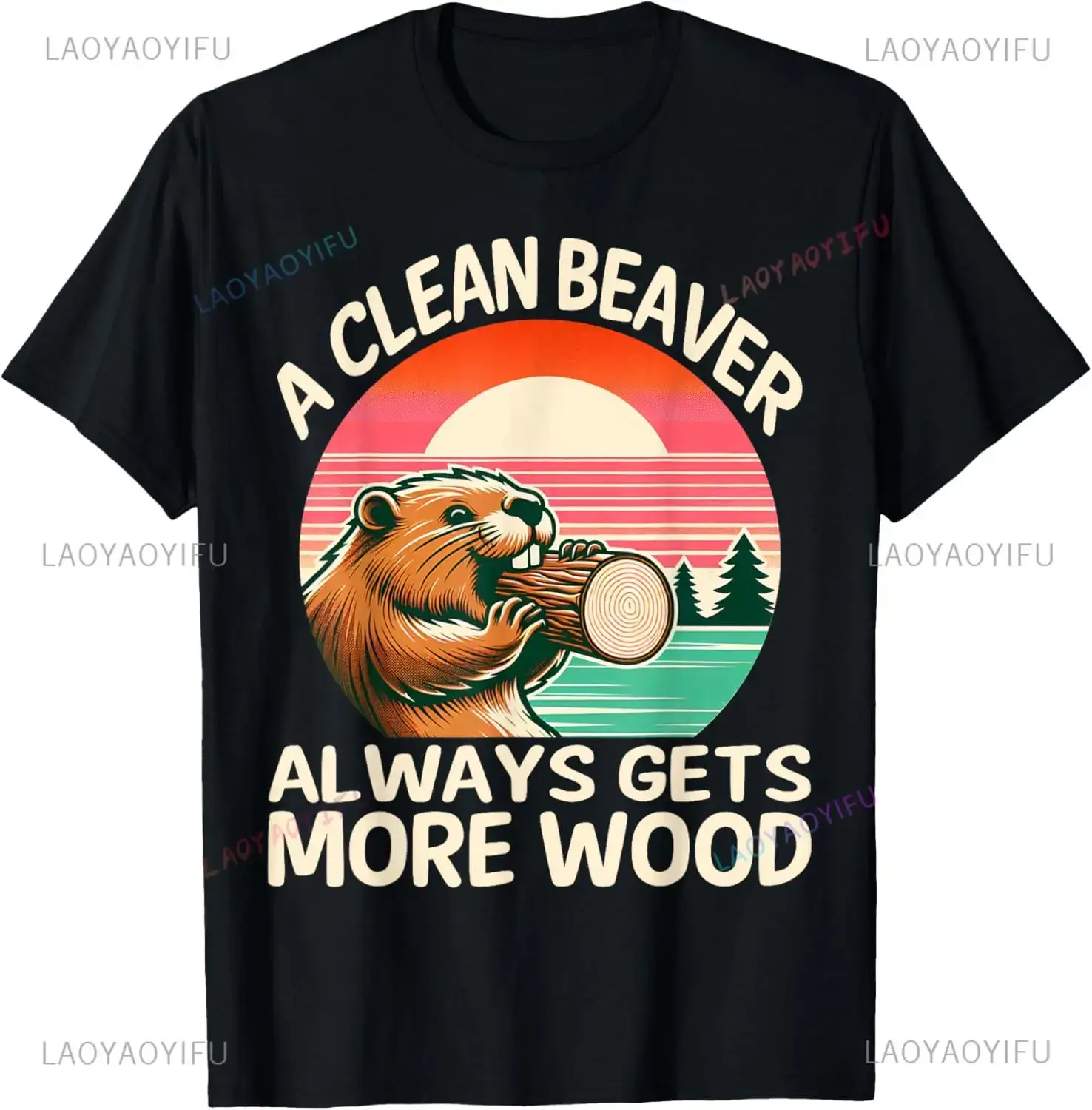 Street Fashion Baggy - Camiseta de un castor limpio siempre