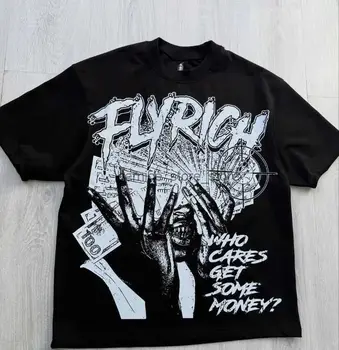 Street Fashion Baggy - Camiseta de Gran Tamaño con Estampado