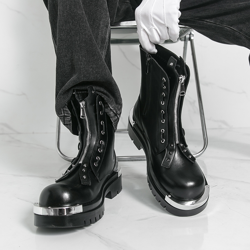 Street Fashion Walking - Botas de suela gruesa para hombre,
