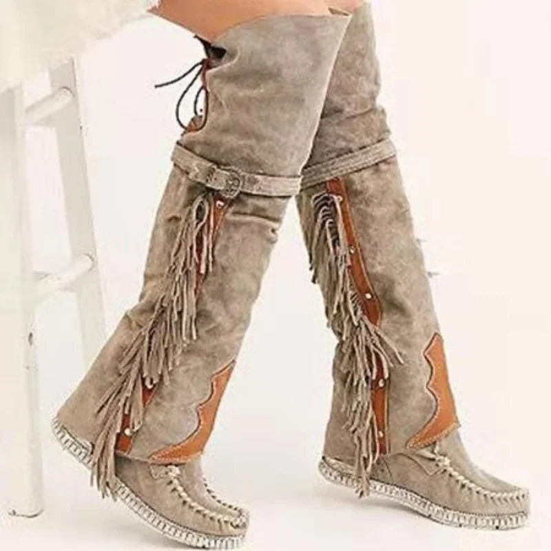 Botas bohemias hasta la rodill - Street Fashion Girls reseña y precio