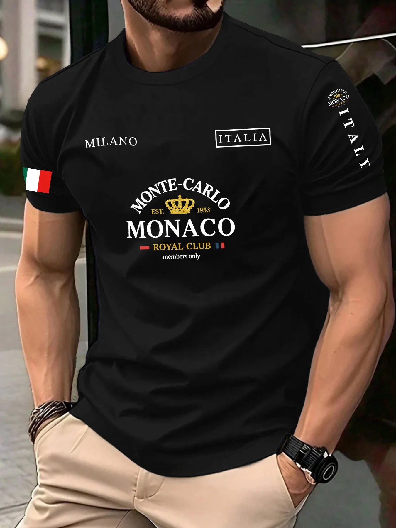 Camiseta de algodón 100% con e - Street Fashion Monaco reseña y precio