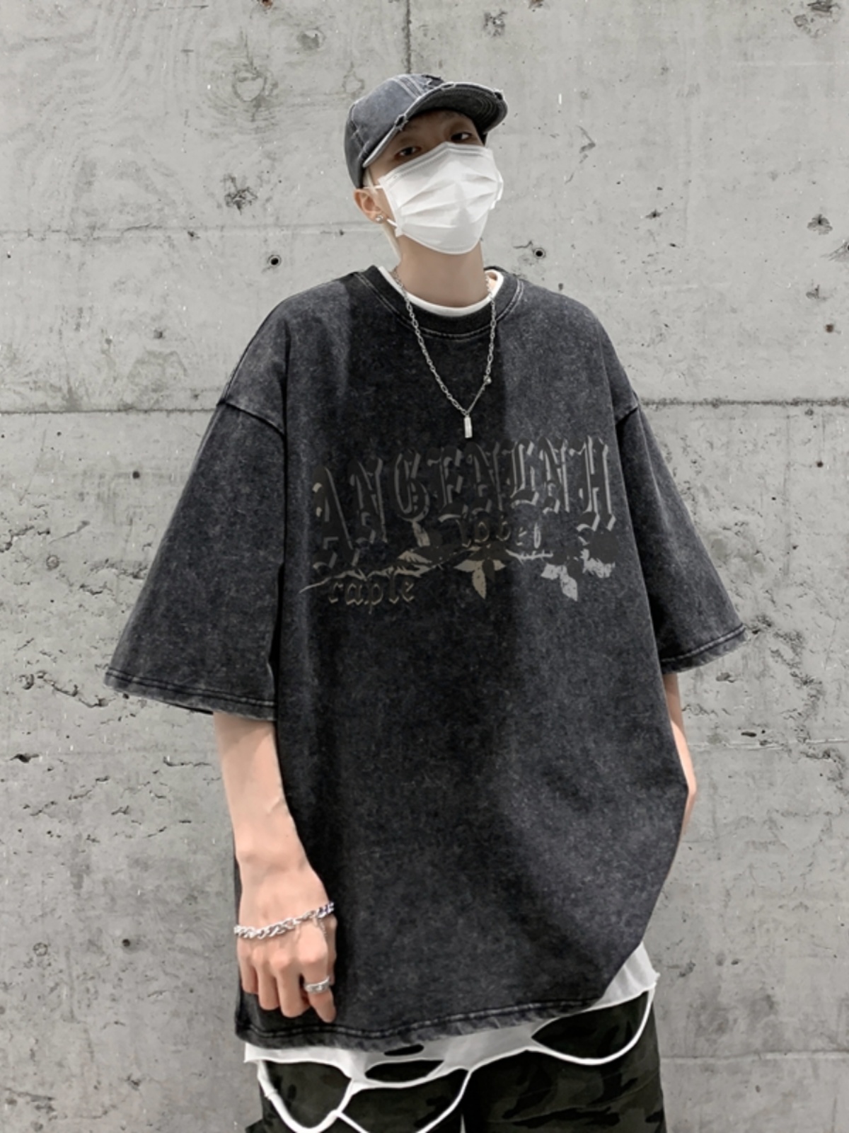 Camisetas de moda europea y am - Street Fashion Baggy reseña y precio