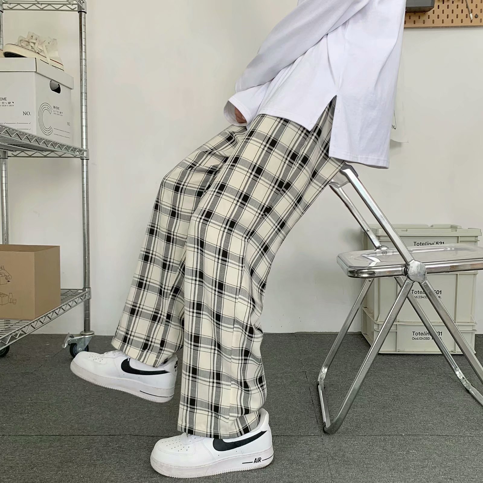 Pantalones a cuadros para homb - Cargo Pant Wide reseña y precio